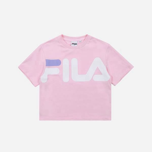 Camisetas Manga Corta Fila Niñas Rosas - Bambini Crop Top S/S - España 481932MXW